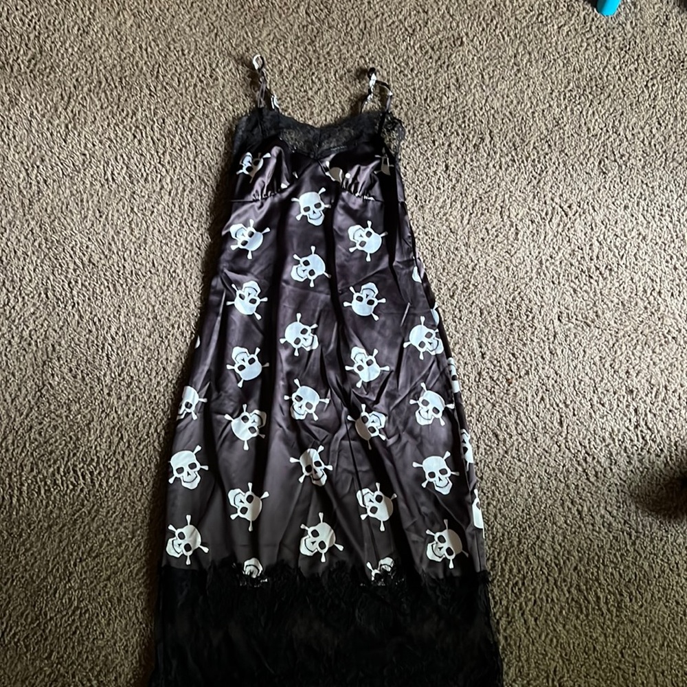 Skull zip up dress